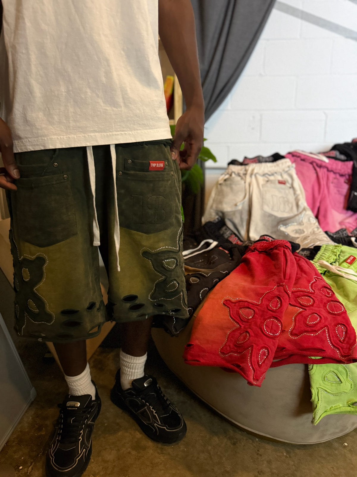 BULLET BUSTED Double-Waist Shorts