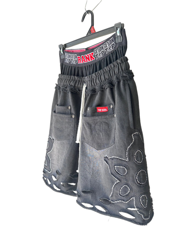 Top Rank “Bullet Busted” Double Waisted Shorts