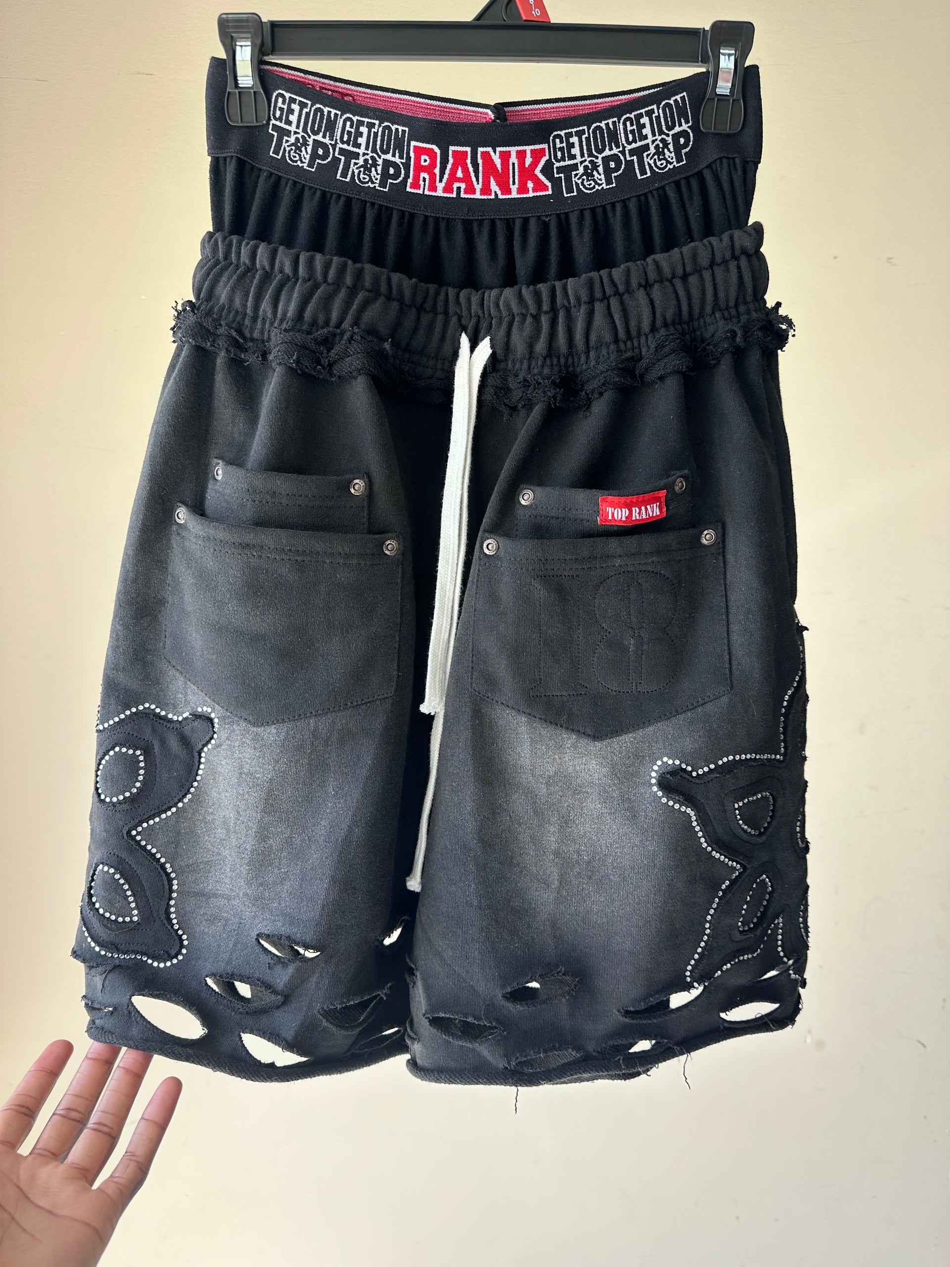 Top Rank “Bullet Busted” Double Waisted Shorts