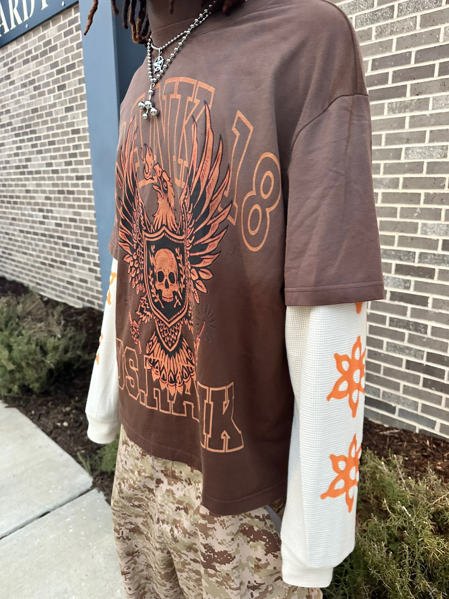 Brown War Eagle DoubleLayer Tee